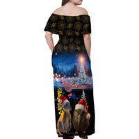 New Zealand and Australia Merry Christmas Family Matching Off Shoulder Maxi Dress and Hawaiian Shirt Kiwi Bird and Kangaroo Xmas Vibe LT03 - Polynesian Pride