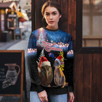 New Zealand and Australia Merry Christmas Ugly Christmas Sweater Kiwi Bird and Kangaroo Xmas Vibe LT03 - Polynesian Pride