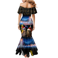 New Zealand and Australia Merry Christmas Mermaid Dress Kiwi Bird and Kangaroo Xmas Vibe LT03 - Polynesian Pride