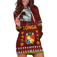 Tonga Independence Day Hoodie Dress National Flag and Emblem with Ngatu Art Pattern