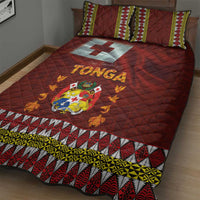 Tonga Independence Day Quilt Bed Set National Flag and Emblem with Ngatu Art Pattern