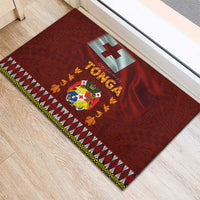Tonga Independence Day Rubber Doormat National Flag and Emblem with Ngatu Art Pattern