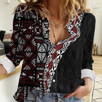 Tonga Ngatu Art Tattoo Polynesian Women Casual Shirt