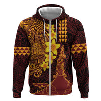 Hawaii Volcano Hoodie Polynesian and Kakau Pattern
