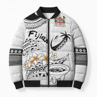 Fijian Traditional Culture Bomber Puffer Jacket Tapa Tribal Tattoos - Polynesian Pride