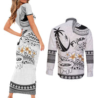 Fijian Traditional Culture Couples Matching Short Sleeve Bodycon Dress and Long Sleeve Button Shirt Tapa Tribal Tattoos LT03 - Polynesian Pride