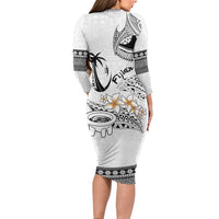 Fijian Traditional Culture Family Matching Long Sleeve Bodycon Dress and Hawaiian Shirt Tapa Tribal Tattoos LT03 - Polynesian Pride