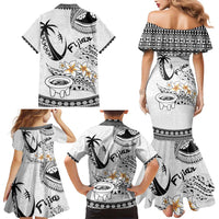 Fijian Traditional Culture Family Matching Mermaid Dress and Hawaiian Shirt Tapa Tribal Tattoos LT03 - Polynesian Pride
