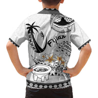 Fijian Traditional Culture Family Matching Off The Shoulder Long Sleeve Dress and Hawaiian Shirt Tapa Tribal Tattoos LT03 - Polynesian Pride
