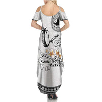 Fijian Traditional Culture Family Matching Summer Maxi Dress and Hawaiian Shirt Tapa Tribal Tattoos LT03 - Polynesian Pride
