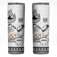 Fijian Traditional Culture Skinny Tumbler Tapa Tribal Tattoos LT03 White - Polynesian Pride