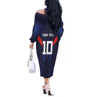 Custom Rugby Samoa Off The Shoulder Long Sleeve Dress Siva Tau Spirit Sporty Vibes - Polynesian Pride