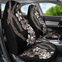 Hawaiian Tropical Flowers and Maile Pikake Car Seat Cover Polynesian Tribal Pattern Grayscale Mode LT03 - Polynesian Pride