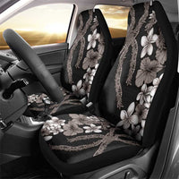 Hawaiian Tropical Flowers and Maile Pikake Car Seat Cover Polynesian Tribal Pattern Grayscale Mode LT03 - Polynesian Pride