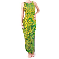 Cook Islands Vaa Polynesian Art Tattoo Tank Maxi Dress National Color