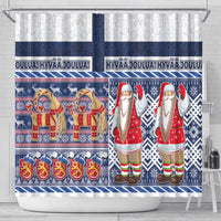 Yule Goat Joulupukki Finnish Christmas Shower Curtain Scandinavian Pattern LT03 - Polynesian Pride