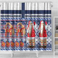 Yule Goat Joulupukki Finnish Christmas Shower Curtain Scandinavian Pattern LT03 - Polynesian Pride