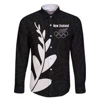 Personalised New Zealand Canoeing Special Jersey Family Matching Off The Shoulder Long Sleeve Dress and Hawaiian Shirt LT03 Dad's Shirt - Long Sleeve Black - Polynesian Pride