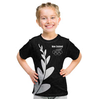 Personalised New Zealand Canoeing Special Jersey Kid T Shirt LT03 Black - Polynesian Pride
