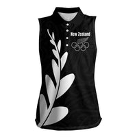 Personalised New Zealand Canoeing Special Jersey Women Sleeveless Polo Shirt