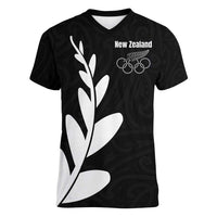Personalised New Zealand Canoeing Special Jersey Women V-Neck T-Shirt