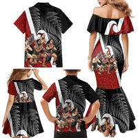 New Zealand Te Matatini Family Matching Mermaid Dress and Hawaiian Shirt Kapa Haka and Silver Fern - Maori Art Pattern LT03 - Polynesian Pride