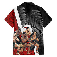 New Zealand Te Matatini Family Matching Off The Shoulder Long Sleeve Dress and Hawaiian Shirt Kapa Haka and Silver Fern - Maori Art Pattern LT03 - Polynesian Pride