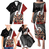 New Zealand Te Matatini Family Matching Puletasi and Hawaiian Shirt Kapa Haka and Silver Fern - Maori Art Pattern LT03 - Polynesian Pride