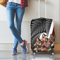 New Zealand Te Matatini Luggage Cover Kapa Haka and Silver Fern - Maori Art Pattern LT03 - Polynesian Pride