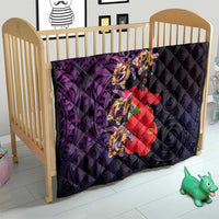 Pasifika Festival Quilt Plumeria Turtles with Hibiscus - Polynesian Art Tattoo Purple Color LT03 - Polynesian Pride
