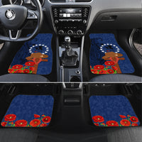 Cook Islands ANZAC Day Car Mats Soldier Paying Respect We Shall Remember Them LT03 Set 4pcs Blue - Polynesian Pride