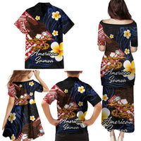 American Samoa Flag Day Family Matching Puletasi and Hawaiian Shirt Polynesian Tatau Art and Plumeria LT03 - Polynesian Pride