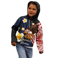 American Samoa Flag Day Kid Hoodie Polynesian Tatau Art and Plumeria