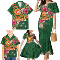 Personalised Manuʻa Islands Family Matching Mermaid Dress and Hawaiian Shirt Polynesian Art Tattoo Style and Tropical Plants LT03 - Polynesian Pride