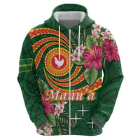Personalised Manuʻa Islands Hoodie Polynesian Art Tattoo Style and Tropical Plants LT03 - Polynesian Pride