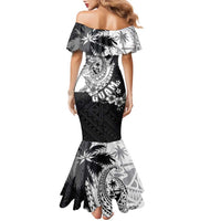 Hafa Adai Guam Family Matching Mermaid Dress and Hawaiian Shirt Polynesian Palm Tree Tattoo Hibiscus and Plumeria Art LT03 - Polynesian Pride