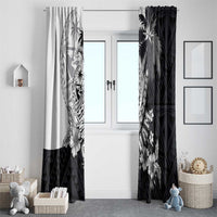 Hafa Adai Guam Window Curtain Polynesian Palm Tree Tattoo Hibiscus and Plumeria Art