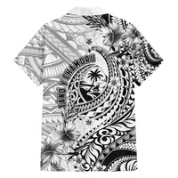 Guam-Land of the Chamorro Family Matching Off Shoulder Short Dress and Hawaiian Shirt Polynesian Tattoo Style Hibiscus and Plumeria Art LT03 - Polynesian Pride