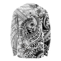 Guam-Land of the Chamorro Long Sleeve Shirt Polynesian Tattoo Style Hibiscus and Plumeria Art