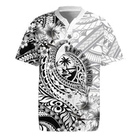 Guam-Land of the Chamorro Rugby Jersey Polynesian Tattoo Style Hibiscus and Plumeria Art