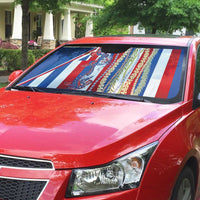 Hawaiian Sea Animals Auto Sun Shade with Lei and Flag Style