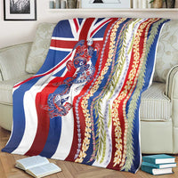 Hawaiian Sea Animals Blanket with Lei and Flag Style