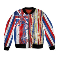 Hawaiian Sea Animals Bomber Jacket with Lei and Flag Style