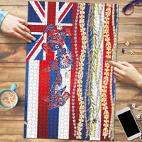 Hawaiian Sea Animals Puzzle with Lei and Flag Style