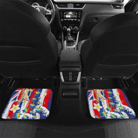 Hawaiian Sea Turtles and Plumeria Car Mats with Lei and Flag Grunge Style