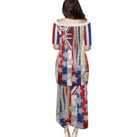 Hawaiian Polynesian Tribal Turtles Family Matching Puletasi and Hawaiian Shirt with Lei and Flag Style LT03 - Polynesian Pride