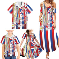 Hawaiian Polynesian Tribal Turtles Family Matching Summer Maxi Dress and Hawaiian Shirt with Lei and Flag Style LT03 - Polynesian Pride