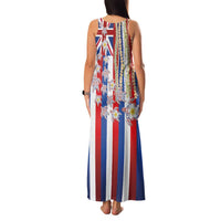 Hawaiian Polynesian Tribal Turtles Family Matching Tank Maxi Dress and Hawaiian Shirt with Lei and Flag Style LT03 - Polynesian Pride