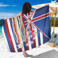 Hawaiian Polynesian Tribal Turtles Sarong with Lei and Flag Style