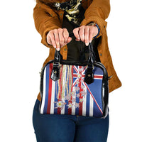 Hawaiian Polynesian Tribal Turtles Shoulder Handbag with Lei and Flag Style